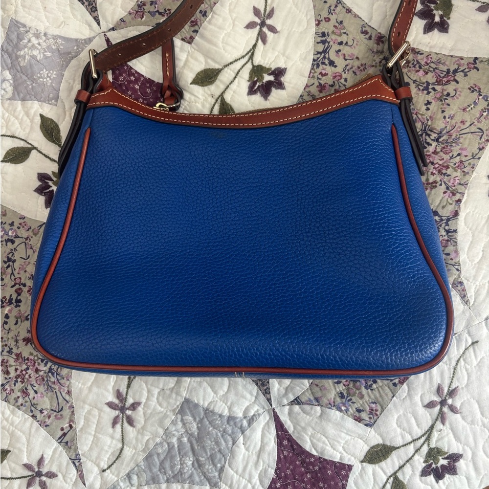 Dooney & Bourke Royal Blue and Chestnut Shoulder Bag - Picture 6 of 9